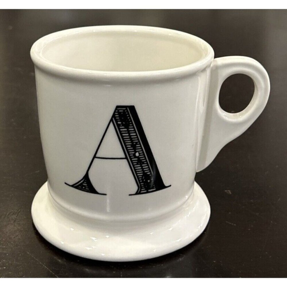 Anthropologie Monogram Mug Initial Letter A Coffee Cup Shaving Style Cup